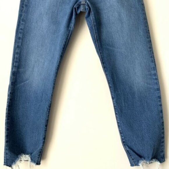 Levi’s Premium 501 Blue Cropped Raw Hem Button Fly Straight Leg 25 - Picture 7 of 12